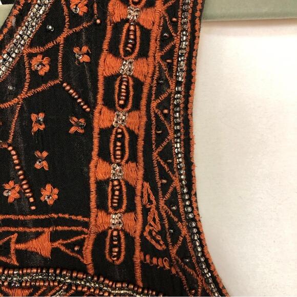 Free People Women’s Dress Beaded Gauze Open Back Casual Carefree Flowing - Picture 4 of 11